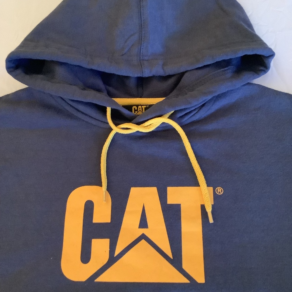 CAT(Caterpillar)NWOT Large NAVY/Gold Print Pullover Pouch & Drawstring H…